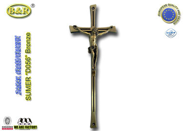 Quan tài trang trí zamak crucifix D056 màu đồng kích thước 39 * 15 cm kích thước