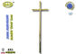 D046 Zamak Cross và Crucifix Coffin Lid Trang trí Phụ kiện tang lễ màu vàng