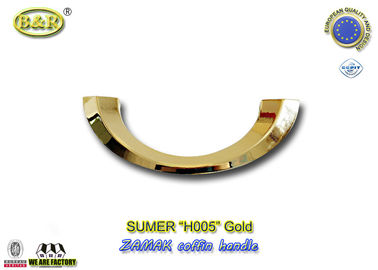 H005 vàng &amp;amp; Bạc màu Ý thiết kế trăng shape kim loại quan tài xử lý zamak quan tài phụ kiện kích thước 20.5 * 7.5 cm