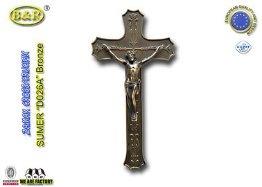 Croix Chéo Và Crucifix Với Chúa Giêsu Trong Zamac 40 * 16 cm D026A màu đồng cổ zamak quan tài trang trí