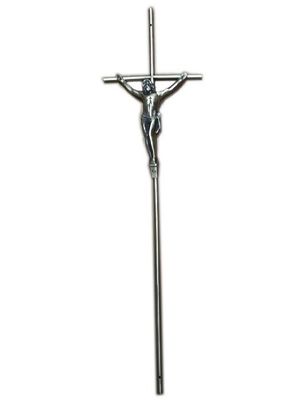 chất lượng  Size 64.5×17cm Funeral Articles D064  / Iron Coffin Crucifix With Zamak Jesus nhà máy sản xuất