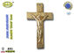 Nhựa Quan Tài Chữ Thập D049 Vàng Antique Brass zamak crucifix cho quan tài sử dụng 10.8 * 6.6 cm